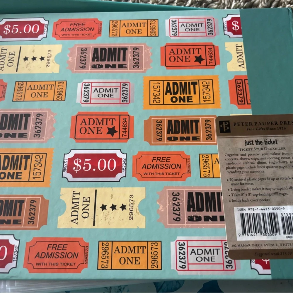 Just the Ticket Stub Organizer - Colorful Design
